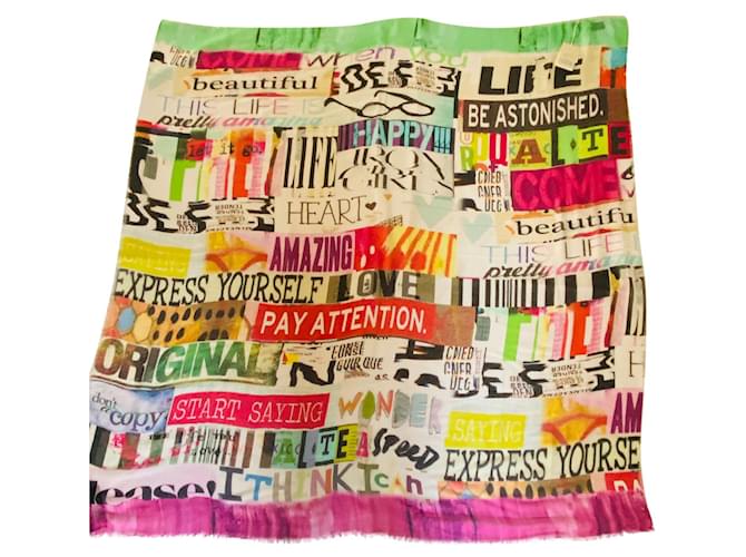 foulard carré Gucci Soie Coton Multicolore  ref.352133