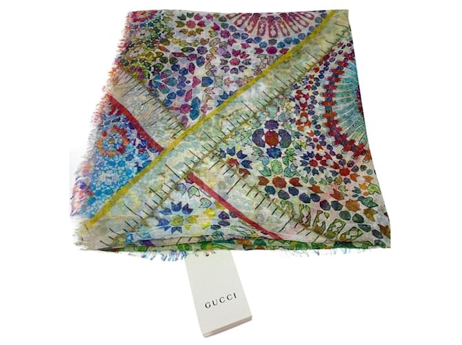 foulard Gucci Soie Coton Multicolore  ref.352144