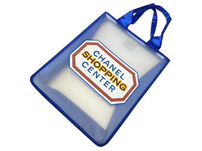 Chanel VIP SHOPPING CENTER GIFT BAG Blue Plastic  ref.352347