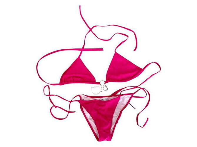 Maillot de bain 2 pièces DIOR Elasthane Fuschia  ref.352442