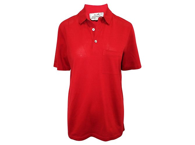 Hermès Polo rojo bordado con H Roja
