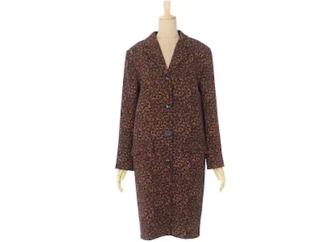 (Used) Vintage Versace VERSUS GIANNI VERSACE Floral Chester Coat Long Coat  Ladies Outerwear Made in Italy Total Pattern 40 (M Equivalent) Brown