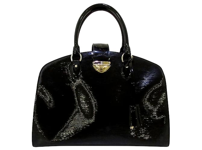 Authentic Louis Vuitton Black Electric EPI Leather Pont-Neuf GM Handbag