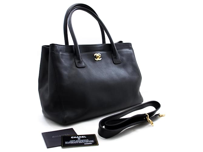 CHANEL Executive Tote 2Way Caviar Shoulder Bag Handbag Black Leather  ref.352956