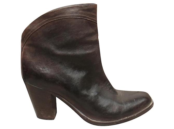 Sartore p boots 37,5 Dark brown Leather  ref.353026