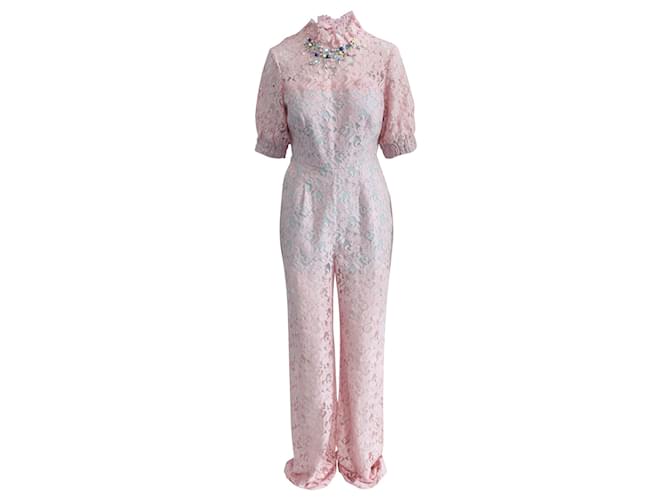 Autre Marque Matina Paradise Pink Lace Jumpsuit Cotton  ref.353260