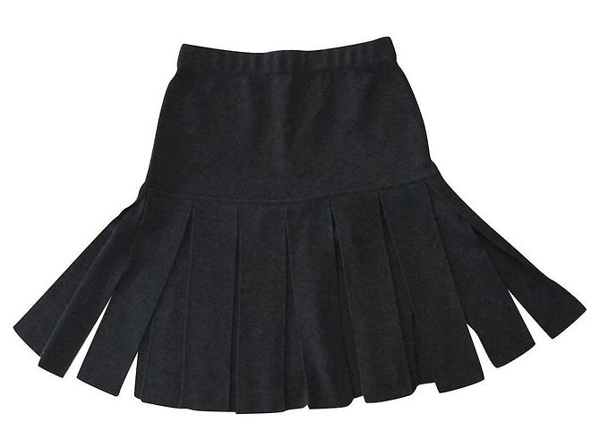 Falda Chanel de lana negra Negro