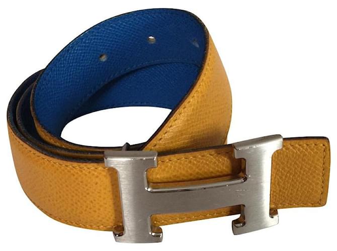 Hermès Cinturones Azul Cuero  ref.353365
