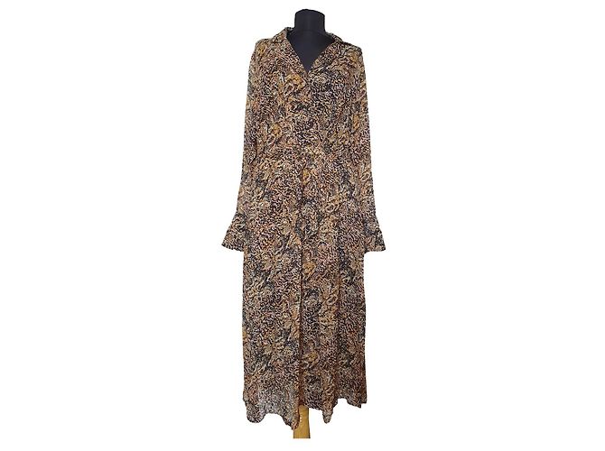 Vestido Ghost London de viscosa con cinturón XL Multicolor