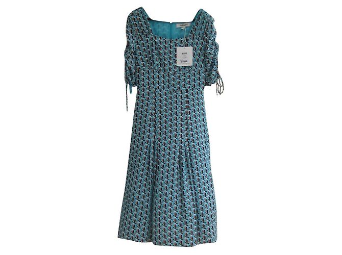 Vestido largo Diane Von Furstenberg Beatrix Turquesa