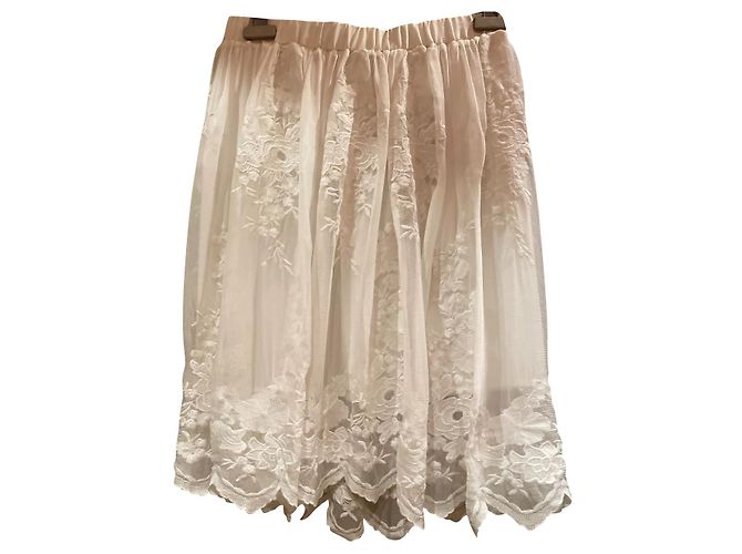Autre Marque Petticoat aus Spitze in Eggshell Aus weiß