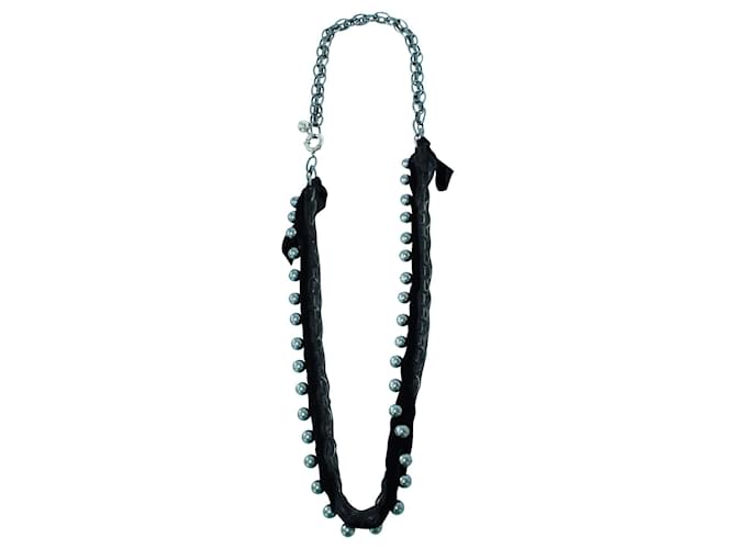 Lanvin Long collier de perles Noir  ref.353707