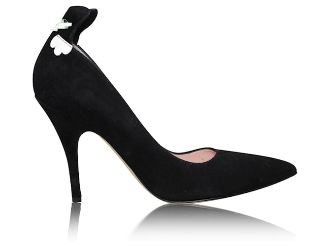 Kate Spade Black Heels With Cat Suede  - Joli Closet