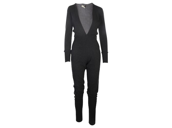 Hermès Macacão de cashmere cinza escuro
