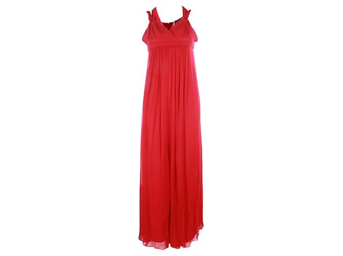 Red Silk Maxi Dress