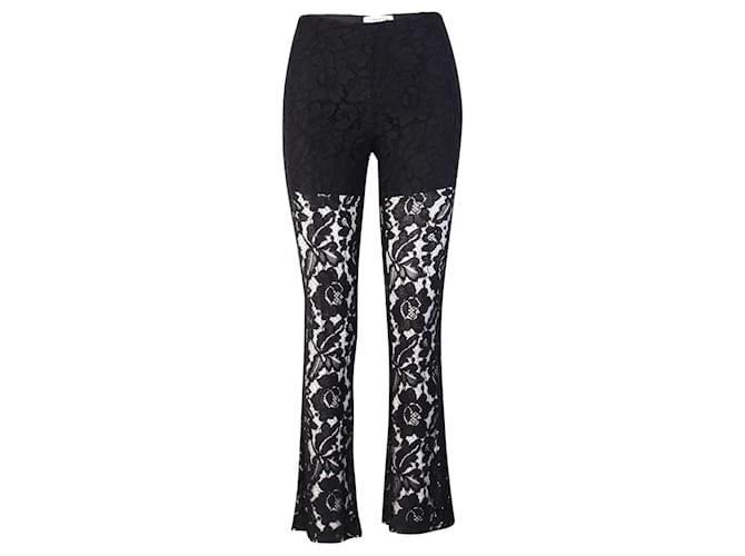 Sandro Black Lace Pants Rayon ref 