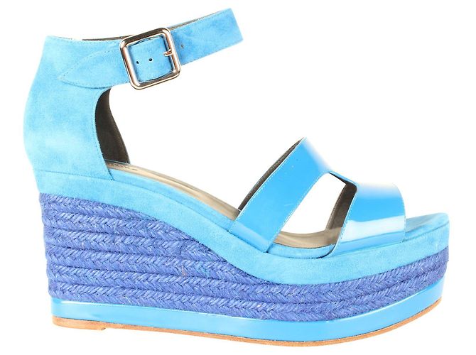 Hermès Cunhas de espdrille Ilana azul elétrico