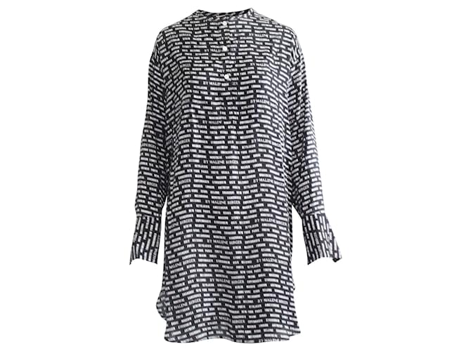 By Malene Birger Printed Shirt Dress Black Viscose Cellulose fibre  ref.354188