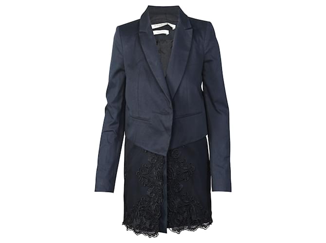 Givenchy Long Blazer Lace Coat  Black Cotton  ref.354248