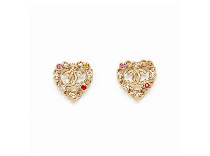 Chanel TUTTI FRUTTI HEART STUD Doré