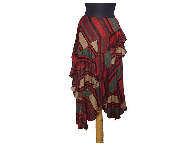 Gonna midi in lino Ralph Lauren Multicolore