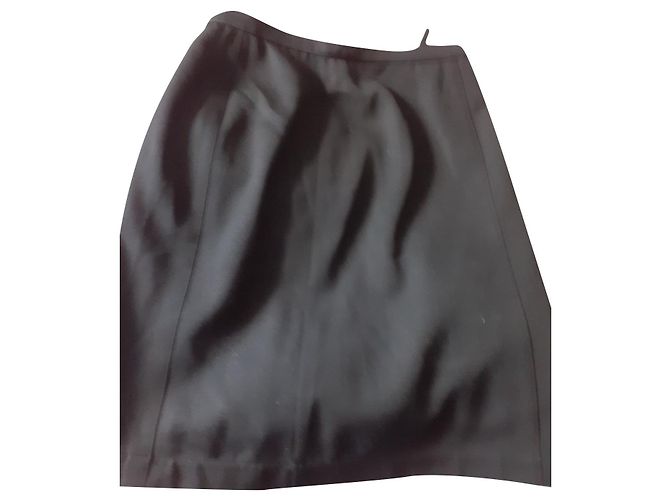 Falda recta negra de lana Thierry Mugler Negro