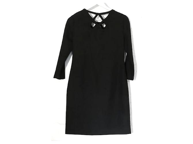 Robe droite à découpes en jersey Diane Von Furstenberg Acrylique Noir  ref.354996