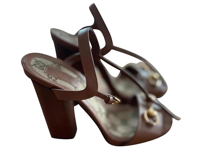 Gucci Sandals Brown Leather  ref.355063