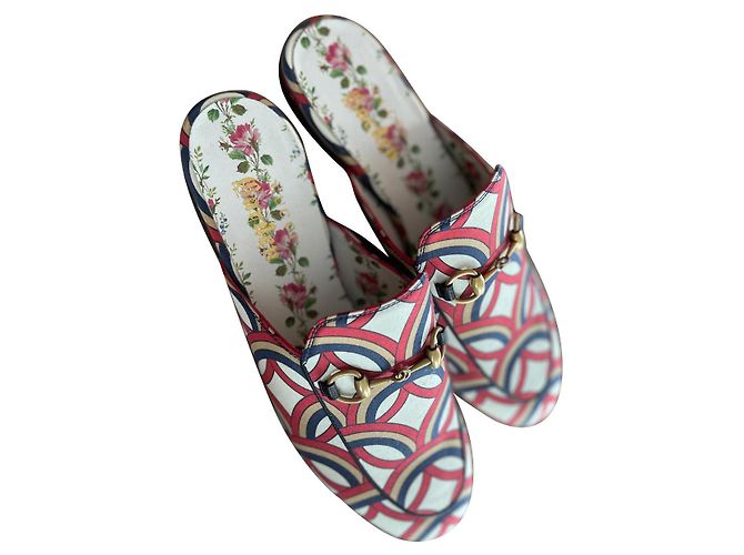 Mules Gucci Gardenia Edizione Speciale Cotone Multicolore
