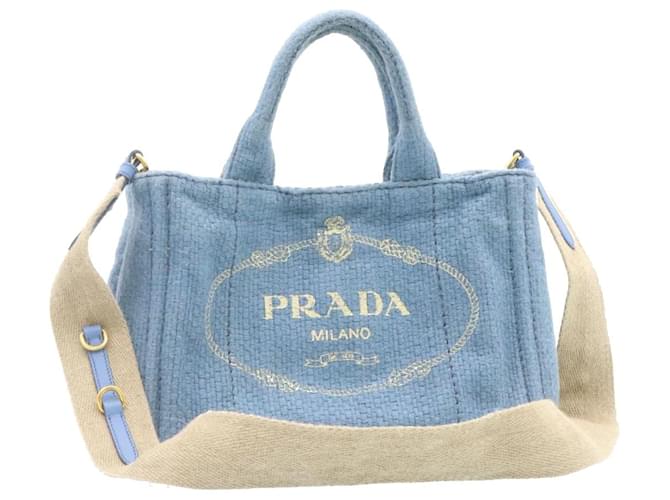 Prada Canapa Blue Tweed ref.355177 - Joli Closet