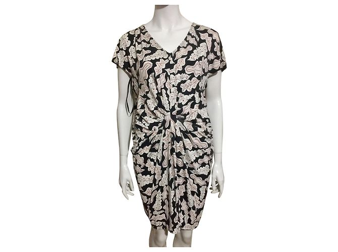 Diane Von Furstenberg Vestido Nobuko drapeado de seda DvF Multicolor