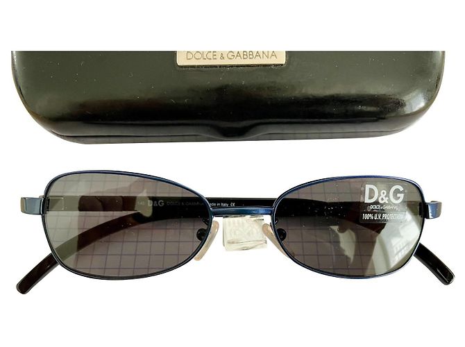 Dolce & Gabbana 2034 rectangular metal sunglasses blue