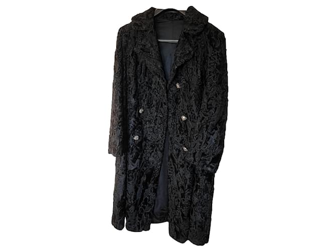 Autre Marque Black astrakhan coat in very good condition Fur  ref.355942