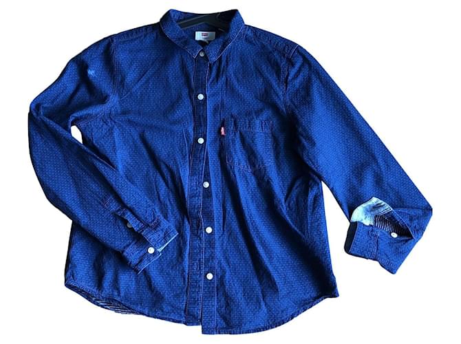 Levi's Camisa esticada Levis Sashiko (VINTAGE) Azul Algodão  ref.355959