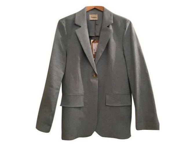 Autre Marque Dixie Blazer Turquoise Cotton Linen Blend Size M