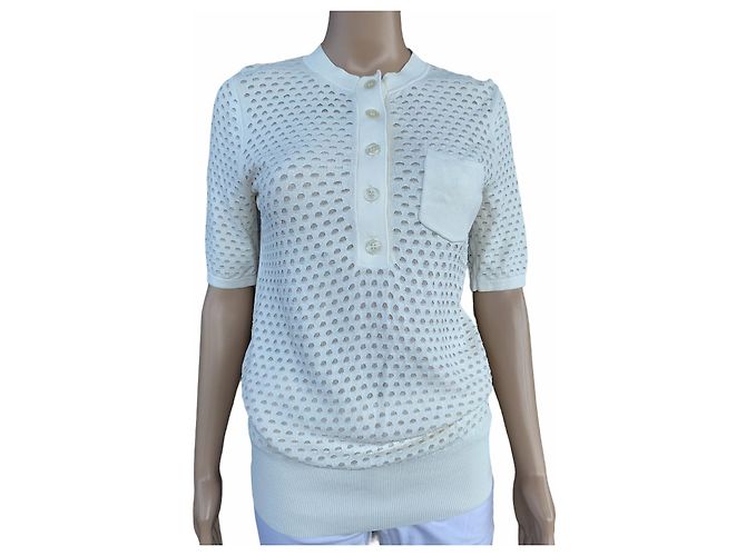 Blusa de malha branca Reiss em viscose Tamanho S Branco