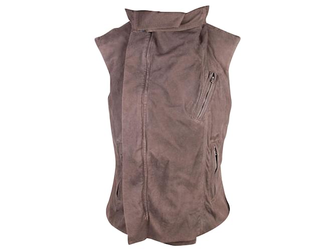 sleeveless suede jacket
