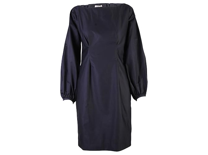 Yves Saint Laurent Robe noire à épaules dénudées Coton  ref.356132