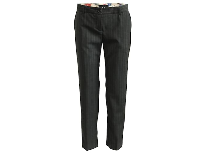 D&G Pantalones gris oscuro a rayas Lana  ref.356180