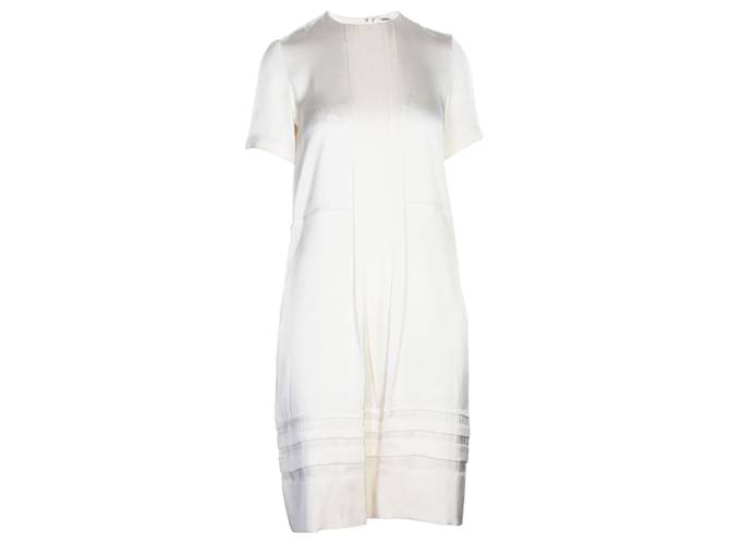 Céline Robe en soie Blanc Écru  ref.356183