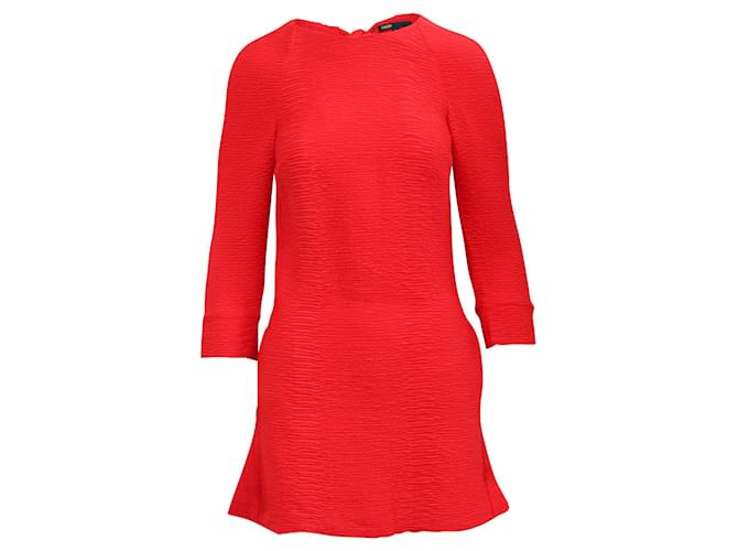 Maje Pequeño vestido rojo con mangas largas Roja Viscosa ref.356213 - Joli  Closet