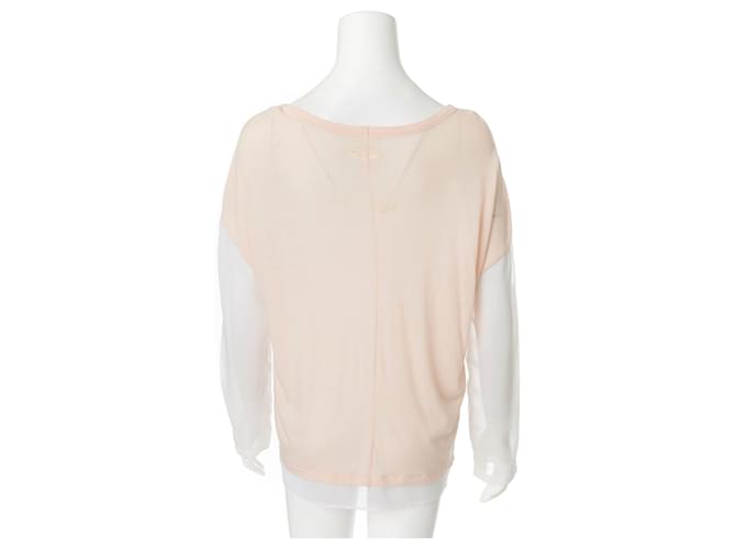 Rag & Bone Sheer Sleeves Lounge Top Pink Cotton  ref.356257