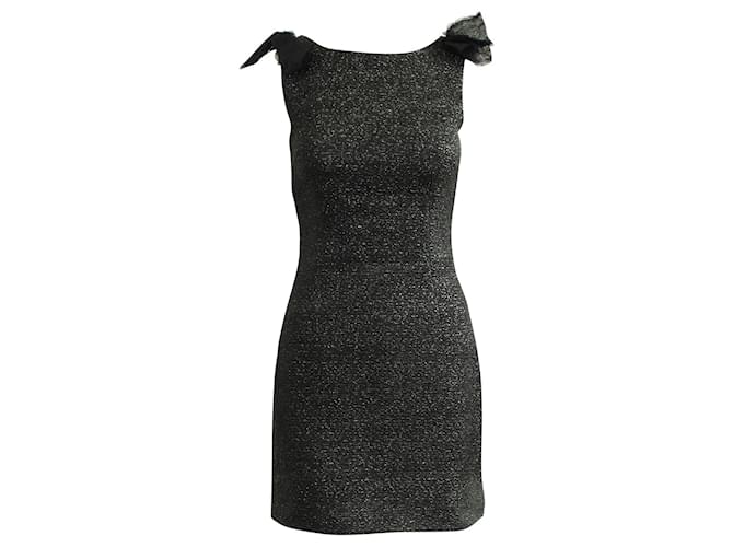 D&G Schwarzes Abendkleid mit Silberfaden Wolle  ref.356281