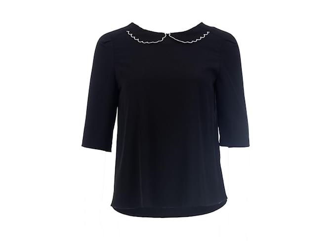 Peter Pan Collar Cropped Blouse