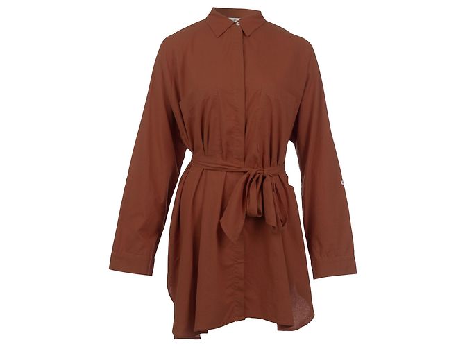 Magali Pascal Gebranntes orangefarbenes Hemdkleid