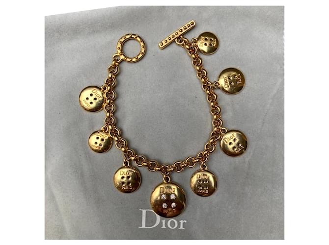 Pulsera de coleccionista de Kate Moss para el desfile de Dior Gold hardware Chapado en oro  ref.356696