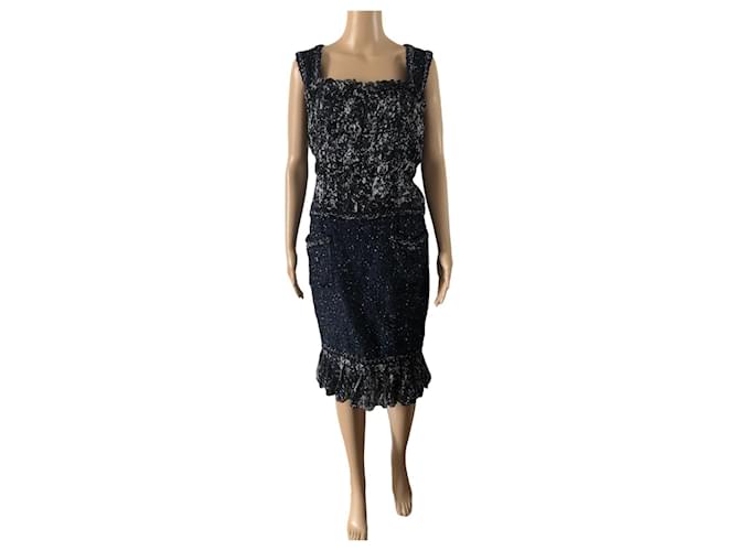 Chanel navy blue dress S / S 2012 Polyester  ref.356830