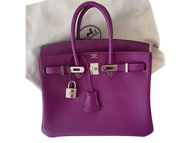 Hermès Birkin 25 Púrpura Cuero  ref.356833