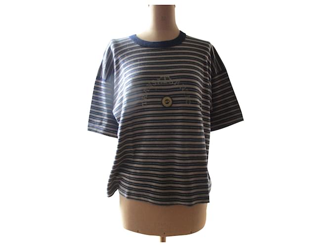 Sonia Rykiel Tee-shirt transatlantic, taille M. Coton Bleu Marine  ref.356936