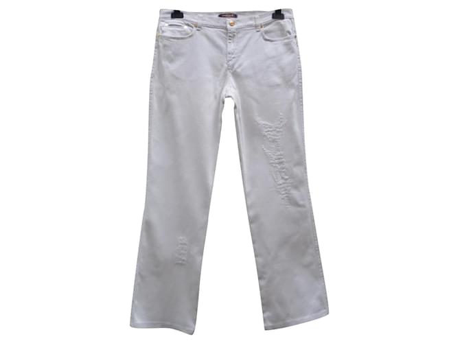 Roberto Cavalli Un pantalon, leggings Coton Blanc cassé  ref.356947